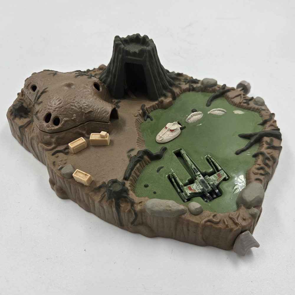 Vintage 1995 Star Wars Micro Machines Dagobah Playset Galoob Yoda Hut X-Wing